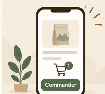 Commande finalisée depuis un smartphone sur NomadFlow avec un code partenaire