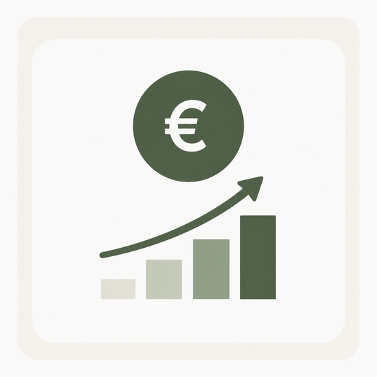 Commission d’affiliation illustrée par un symbole euro et un graphique en progression
